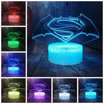 

Marvel Superman Logo 3D LED Night Light Lamp for Kids Bedroom Decoration 7 Colors Changing Table Lamp Cool Child Birthday toys