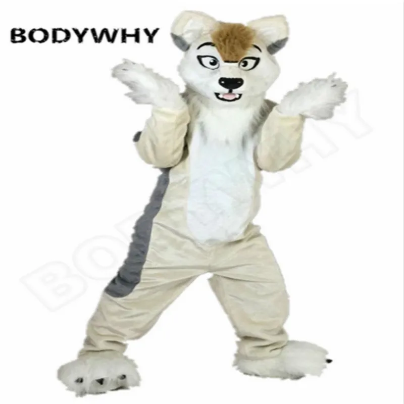 Fursuit Волчья собака коричневый Хаски костюм-талисман Косплей вечевечерние игра