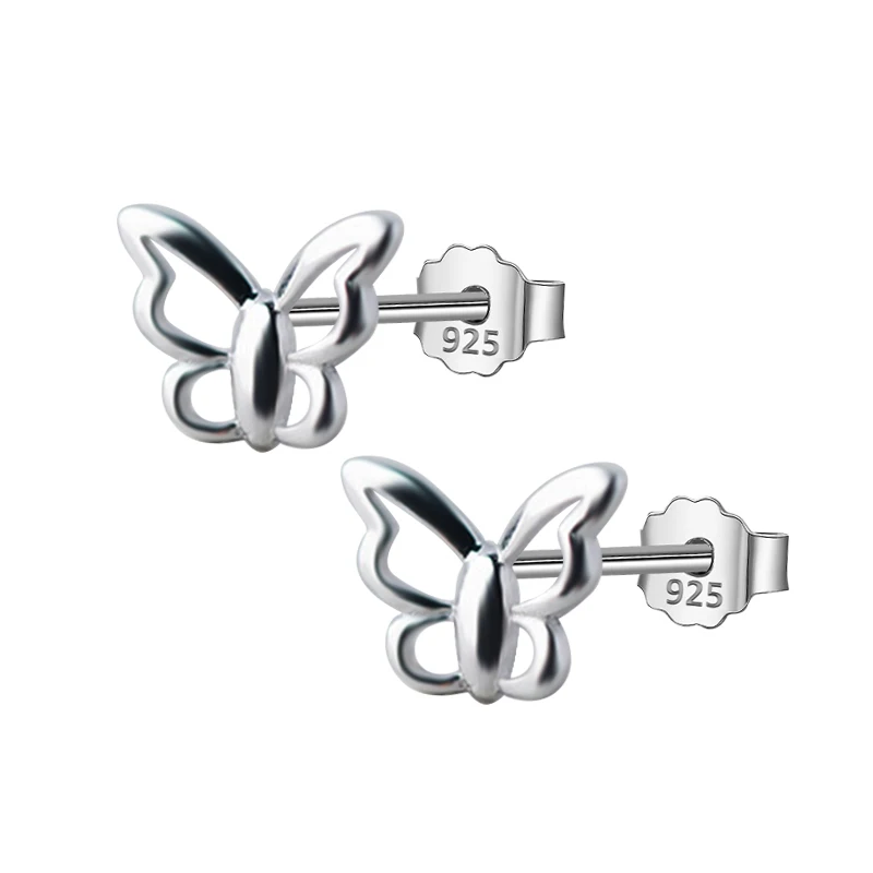 Trusta твердые 925 пробы серебряные женские ювелирные изделия Модные 7 мм X 9 мм серьги-гвоздики с бабочкой подарок для девочек-подростков, детей, леди DS140