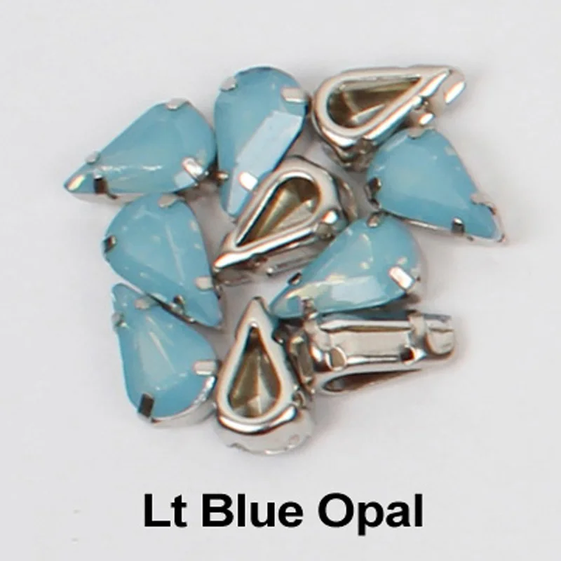 Lt blue SilverClaw Горячее предложение! Распродажа! Падение 6*10 мм/8*13 мм пришить Стразы 10 Опаловый цвет золотой коготь набор смолы декоративные камни для одежды DIY - Цвет: Lt blue SilverClaw