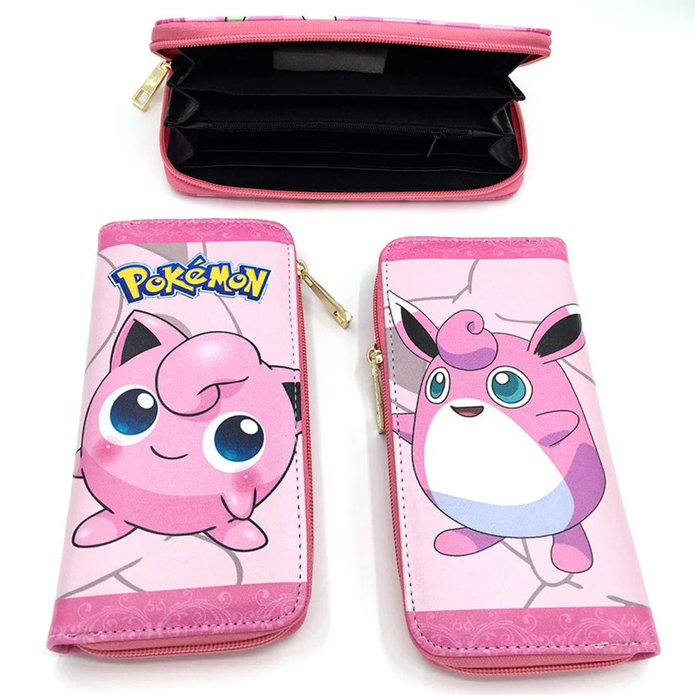 Аниме Покемон Пикачу на молнии PU кошелек Bulbasaur Eevee кожаный кошелек с держателями карт слоистые мальчики девочки длинная монета мультфильм печать сумочка