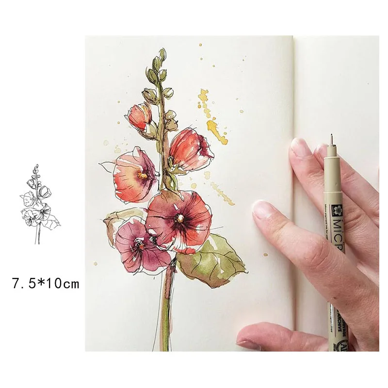 

Clear Rubber Stamps Silicone Seal for DIY Scrapbooking Card Flowers Budding Transparent Stamps Making Photo Album Crafts Decor