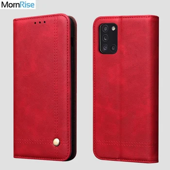 

Luxury Retro Slim Leather Flip Cover For Samsung Galaxy A31 Case Wallet Card Slot Stand Magnetic Book Cover Mobile Phone Cases