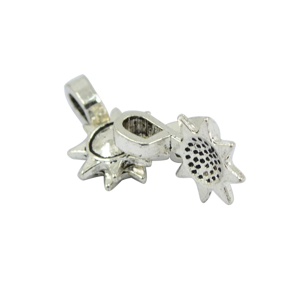 50 Pieces Sunflower Glue on Bail Pendant Charms Cabochon Jewelry Findings Craft