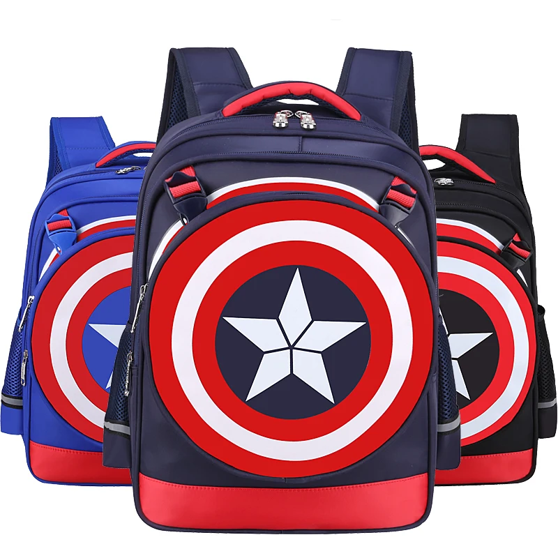 New Arrival Waterproof Kids Bag School Cartoon 3D Special Spiderman Bags For Boys Captain America Children's Mochilas Escolares