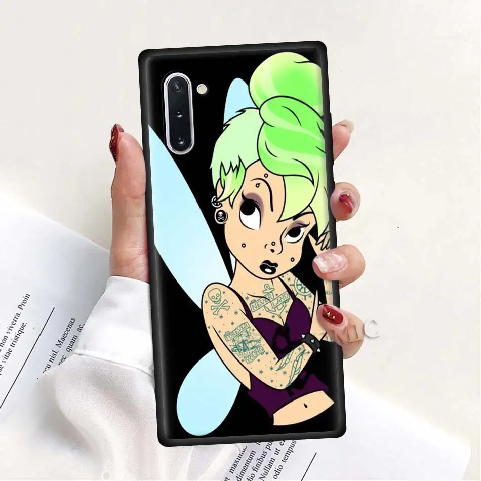 Tattoo girl princess Case for Samsung Galaxy Note 10 5G M40 M30 M20 S10 Plus A50 A70 Black Silicone Phone Cover