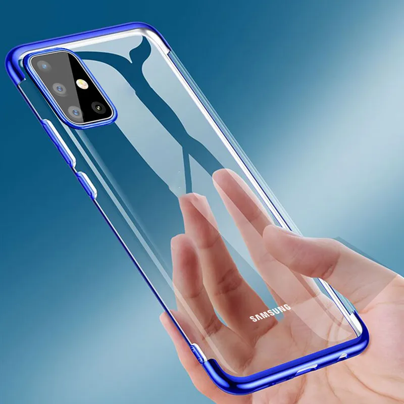 Чехол для телефона Samsung A51 A71 противоударный Роскошный прозрачный чехол из ТПУ Galaxy