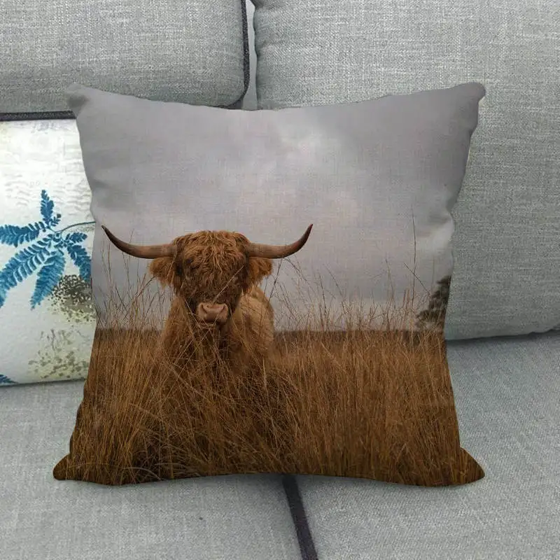 45 см* 45 см ферма корова дизайн лен/хлопковая подушка для дивана Чехлы диванная подушка крышка декоративная подушка для дома - Цвет: 3