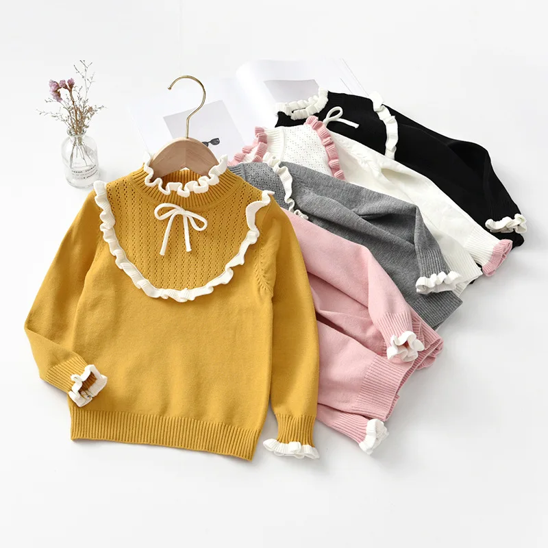 

Europe And America Kids' Sweater 2019 Autumn And Winter New Style Childrenswear Girls Cardigan Sweater Baby Coat