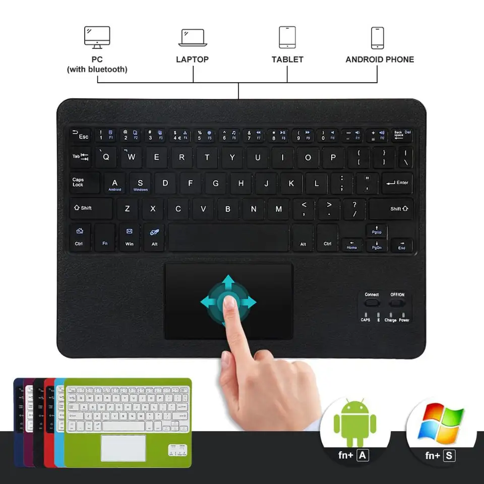 droom krijgen Opmerkelijk 10 Inch Uninversal Bluetooth Keyboard with Touchpad for Windows & Android  System Tablets QWERTY AZERTY|Keyboards| - AliExpress