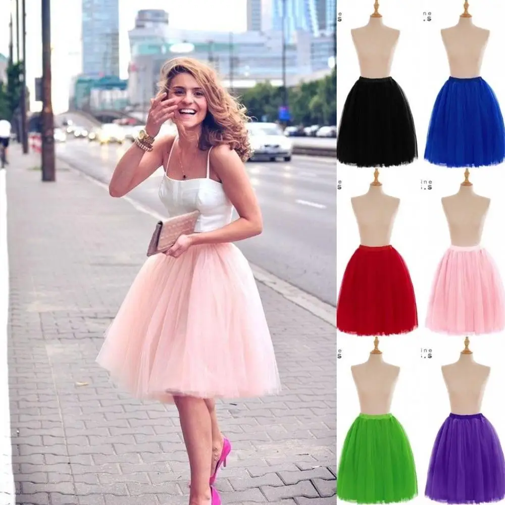 

5 Layers Women Short Tulle Tutu Skirt Summer Puffy A line High Waist Korean School Faldas Fashion Clothes 2020