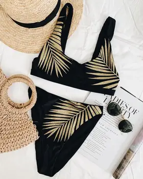 

Melphieer New Print Bikini Set Women Strappy bikinis High Waist Sexy Swimsuit Girls Holiday Beach wear Bathing Suit swimwear