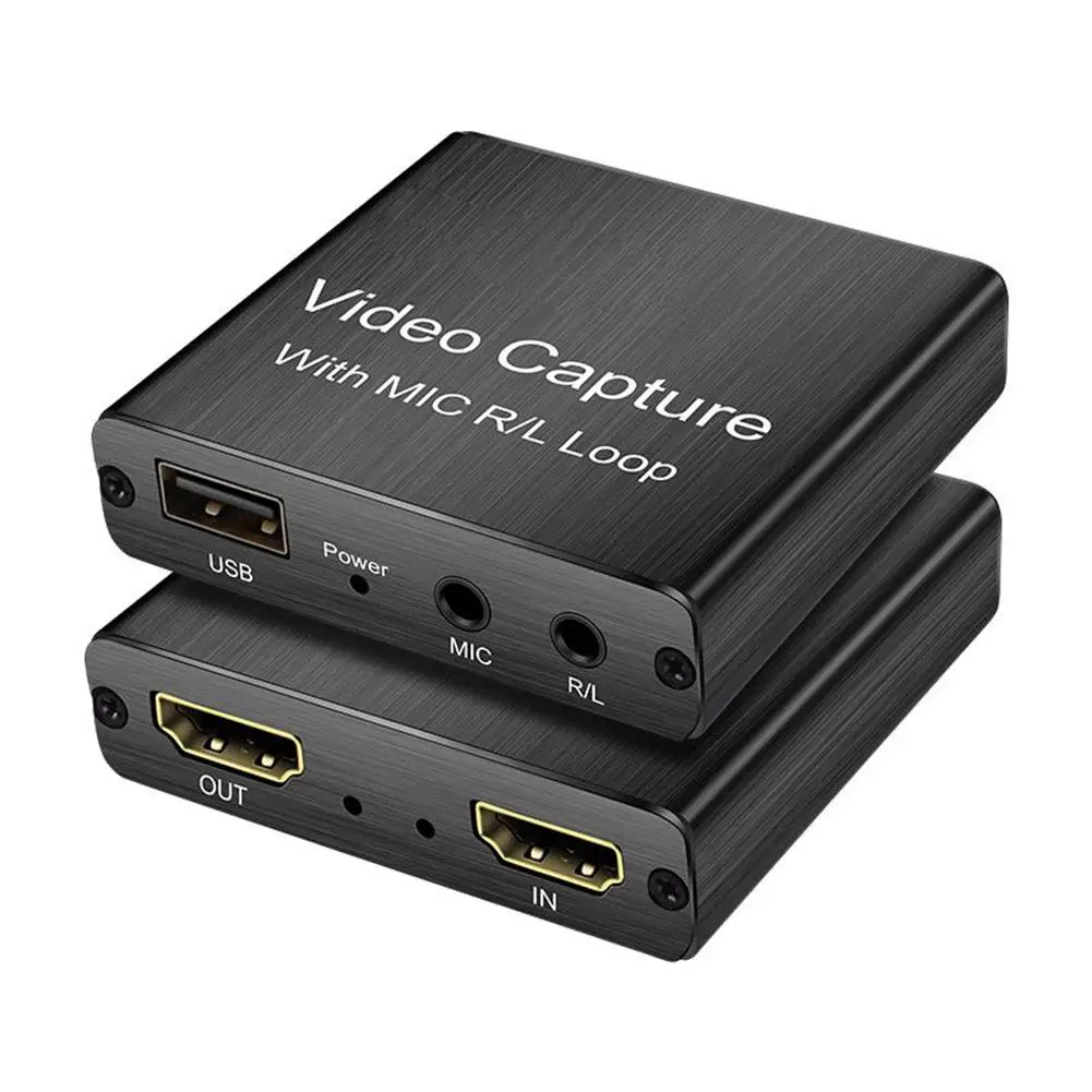 

HDMI 1080P 4K Video Capture Card Loop Output USB Recording Box Game Broadcaster