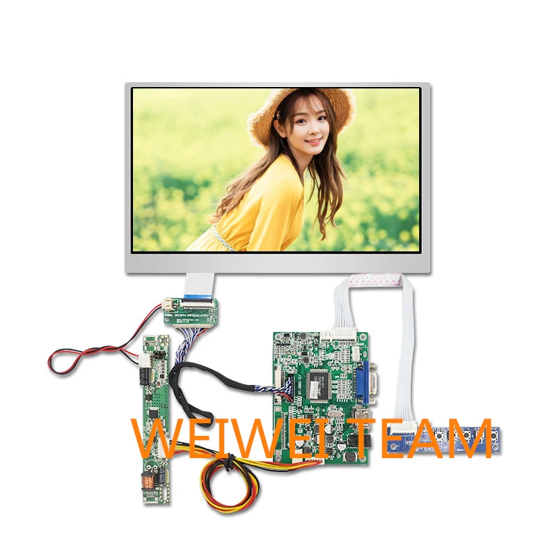 

Wisecoco IPS Display 10.1 Inch 1280x720 LCD Screen Sunlight Readable Panel LVDS VGA Drive Board 750 Nits High Brightness