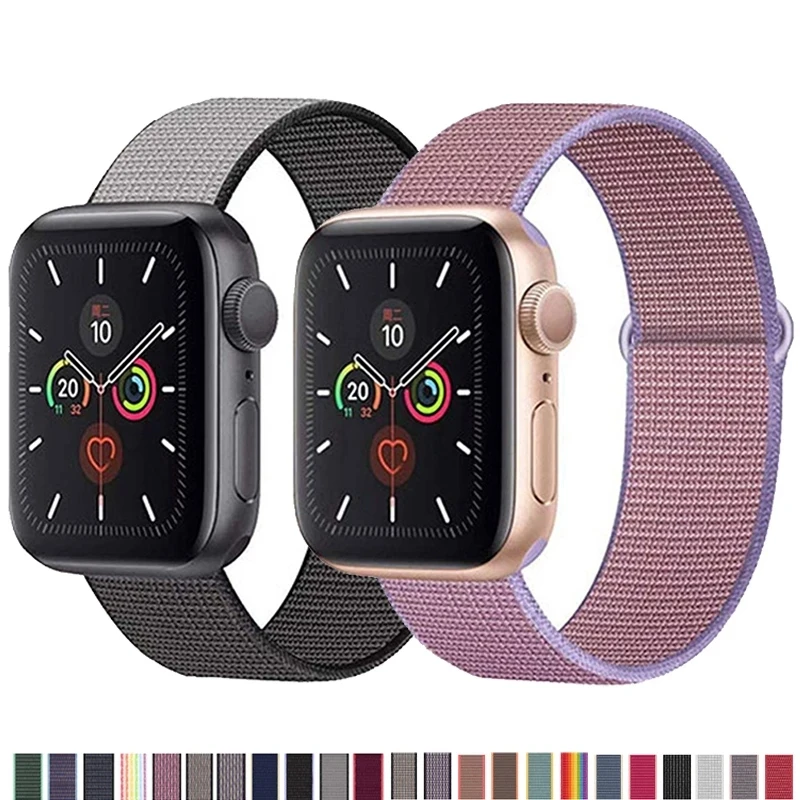 

For Apple watch 6/5/4/3/2/1 38MM 42MM Nylon Sports Strap iwatch series 4 5 6 SE 40mm 44mm Breathable replacement Wristband