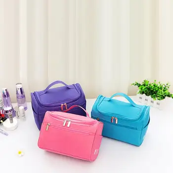 

Women Cosmetic Storage Bag Multi-Function Portable Durable Hook Zipper Portable Travel Toiletry Makeup Organizer Supplies