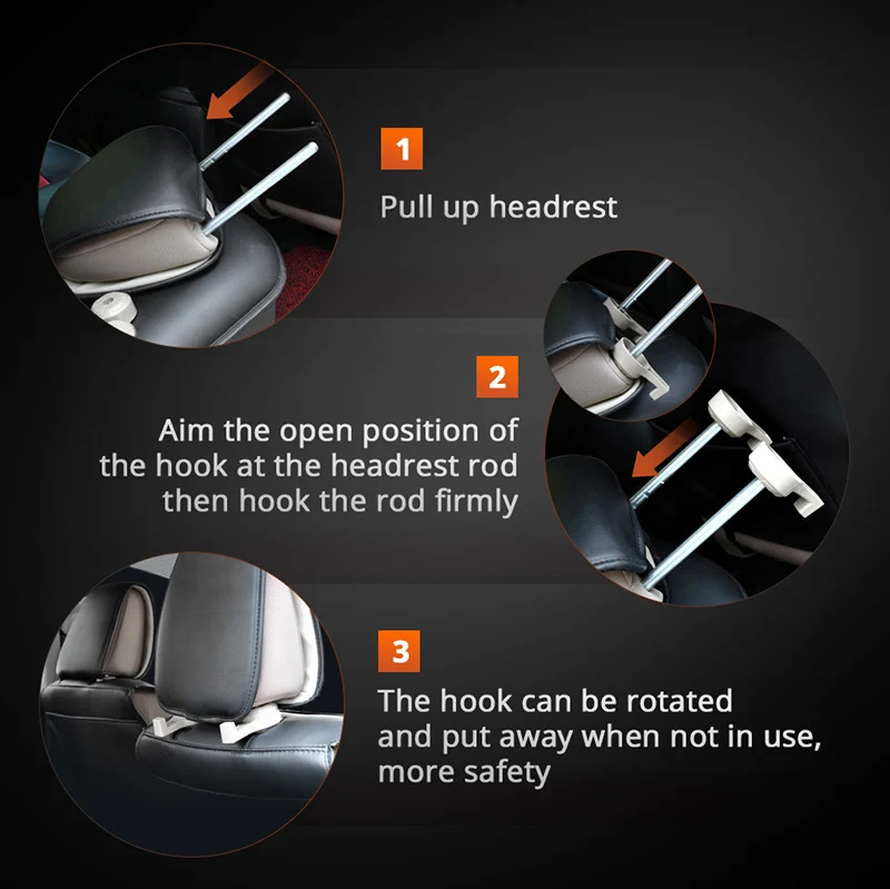 Partol Портативный 2 шт. Авто Seat вешалка крючок автомобилей крепленийСертификаты &