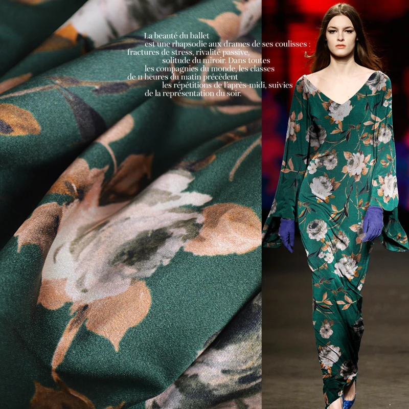 

2019 Real Silk Fabric Free Shipping The New Blockbuster Digital Painting Printed Pure Silk Stretch Yarn Cheongsam Cloth Fabrics