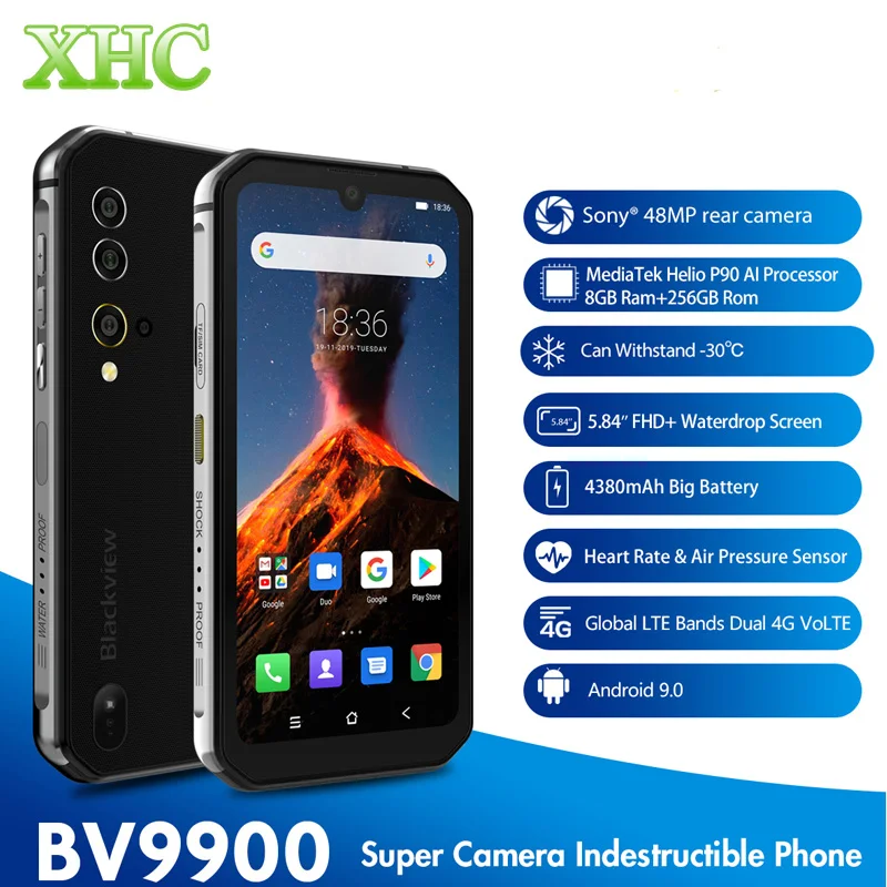 

Blackview BV9900 5.84'' Android Smartphone 8GB 256GB Octa Core 48MP Camera Mobile Phone Dual SIM Fingerprint NFC Wireless Charge