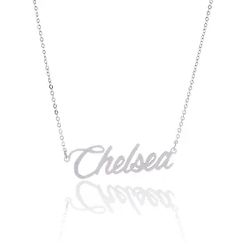 

45 Fonts Necklace Customized Stainless Steel Necklace Nameplate Choker Pendant English Name Jewelry Necklace AAA Quality