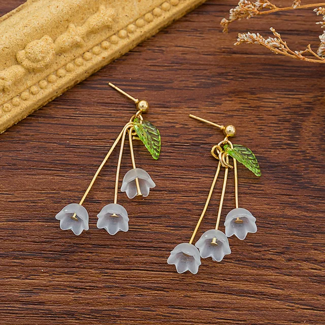 Exknl Multicolored Fashion Resin Flower Long Drop Earrings 2022 Designs Bohemia Handmade Petal Dangle Earrings For Women Gift A041-41