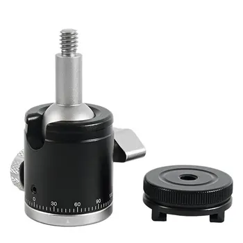

Mini Ball Head Tripod Head 360 Panoramic Head With Hot Shoe Base Mount Adapter For DSLR Camera Flash Tripod