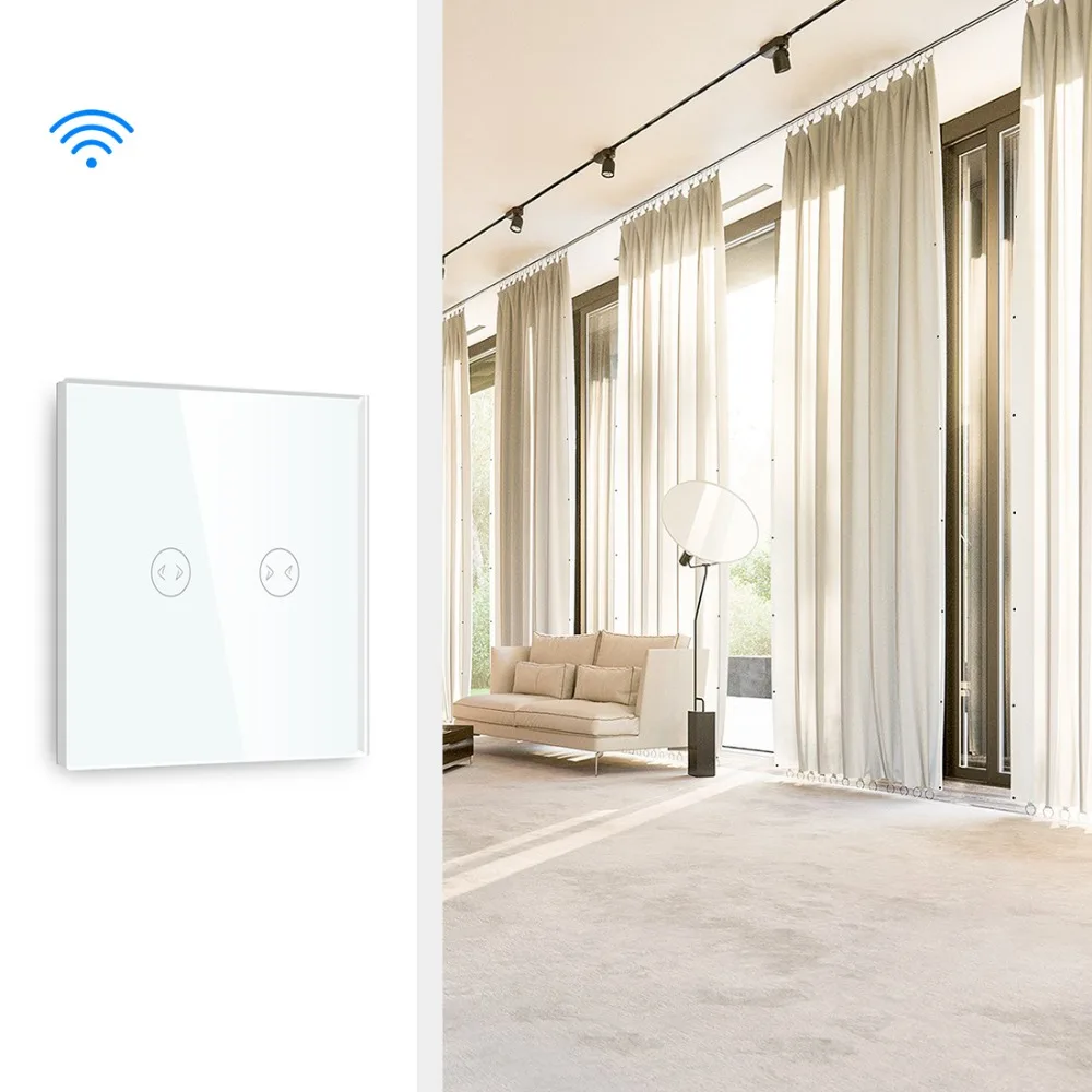 BSEED Wifi Smart Curtains Switch Wireless Wifi Switch White Black Golden Colors Support For Tuya Google Assistant