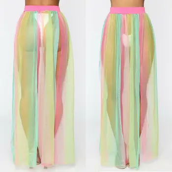 

Women Ladies Swimwear Cover Up Sarong Pareo Dresses Bikini Mini Wrap Skirt Sheer Beach Cover-Ups