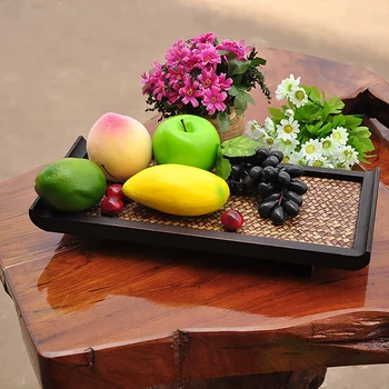 

Vintage Bamboo Home Food Tea Serving Dinner Fruit Trays Rectangular Choices of 3 Sizes