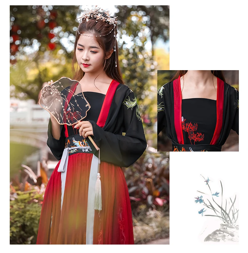 Комплект из 3 предметов женский Hanfu древнекитайский стиль синий белый винтажный Famale костюм принцессы на Хэллоуин для женщин плюс размер DL4453