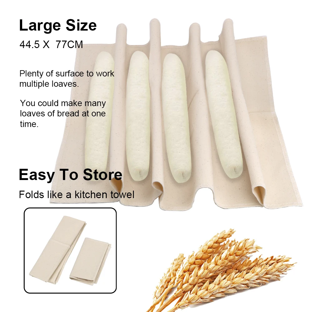 Baking Cloth Thick Pastry Baker's Couche Proofing Linen Fermented Mat Dough Bakers Pans Proving Bread Baguette Flax