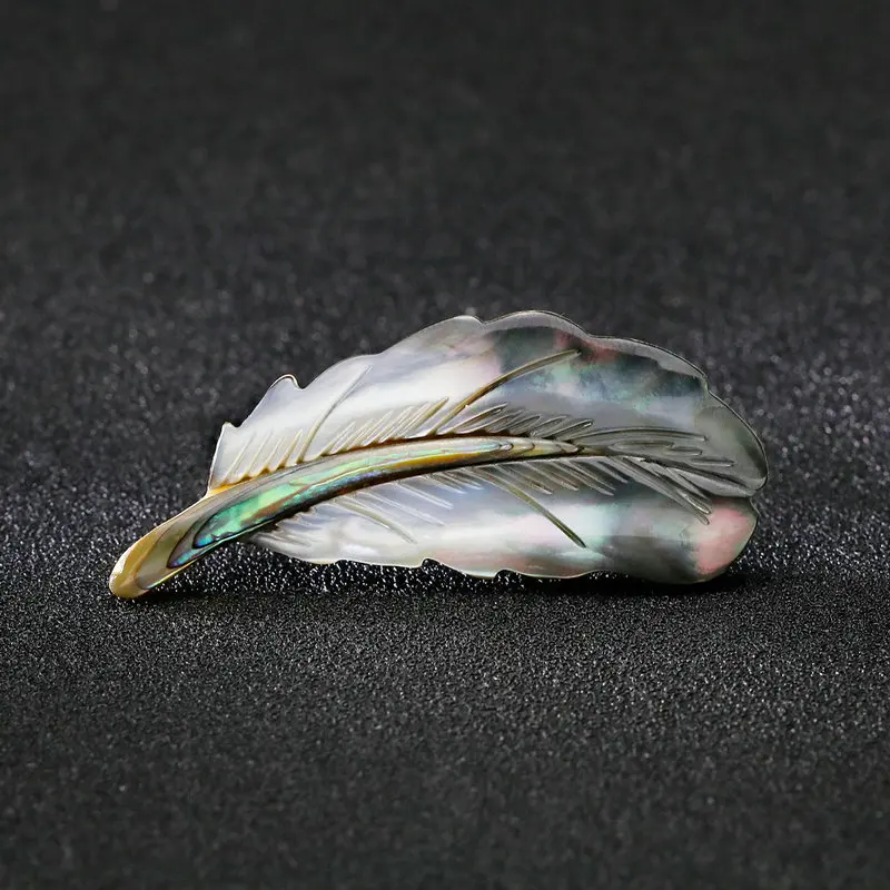 Изысканный материал раковины, броши для женщин, роскошный лист, нагрудные булавки, аксессуары для одежды, модные листья, растение, брошь, ювелирное изделие