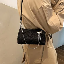 

Fashion Small Bag Women's New Fashion Wrinkled Pillow Bag Chain Single Shoulder Messenger Bag