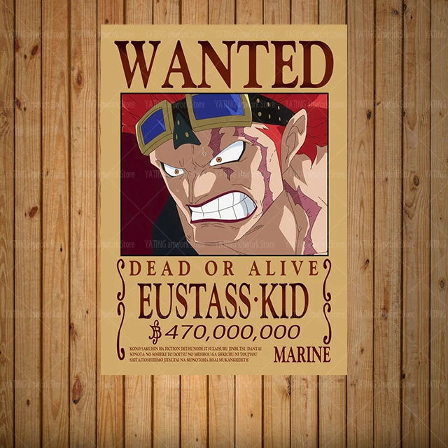 One Piece Luffy Canvas Painting Anime Retro Wanted Character Poster Wall Art Print Modern Home Children's Bedroom Decoration Mur as the picture shows