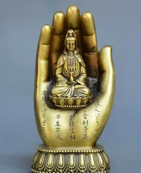 

Collect Chinese Tibet Buddhism old Bronze Buddha hand Guanyin Kwan-yin Statue