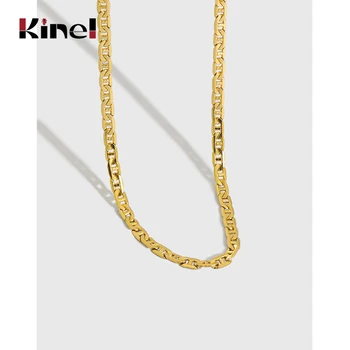 

Kinel 18K Plating Real Gold Korean Necklace 925 Sterling Silver Chain Necklace Choker Chort Fine Jewelry 2020 New