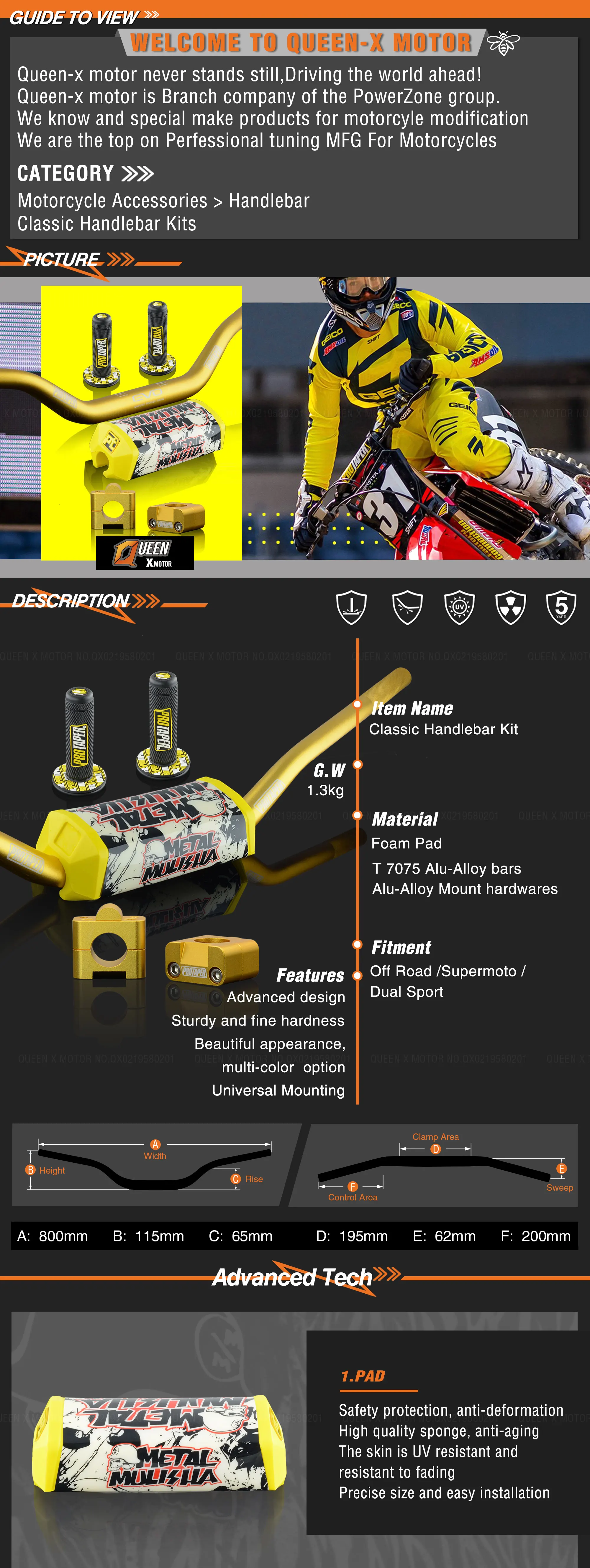 Руль для Pro Taper Pack Bar 1-1/" 6 дней Fatbar Колодки Ручки Pit Pro Racing Dirt Pit Bike мотоцикл с адаптер cnc