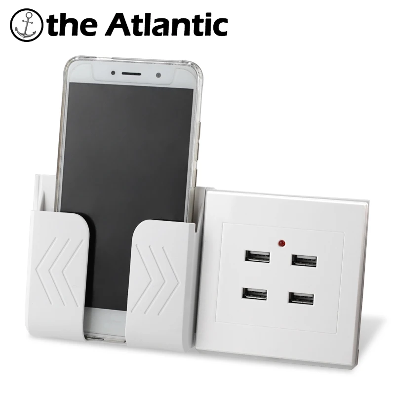 최고의 4 포트 USB 포트 3.5A 벽 충전기 어댑터 EU 플러그 소켓 전원 콘센트 패널 접지 전기 벽 충전기 어댑터 충전