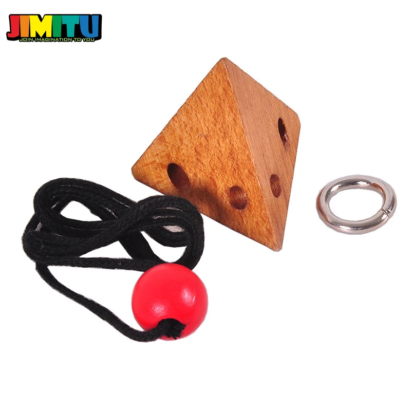 IQ Rope Wooden Puzzle Logic Brain Teaser String Puzzles Game for Adults Kids