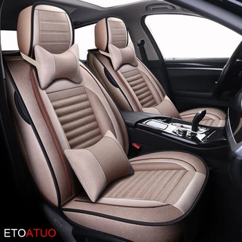 

ETOATUO universal Flax car seat covers for Skoda all models rapid superb yeti kodiaq octavia fabia car accessories styling car