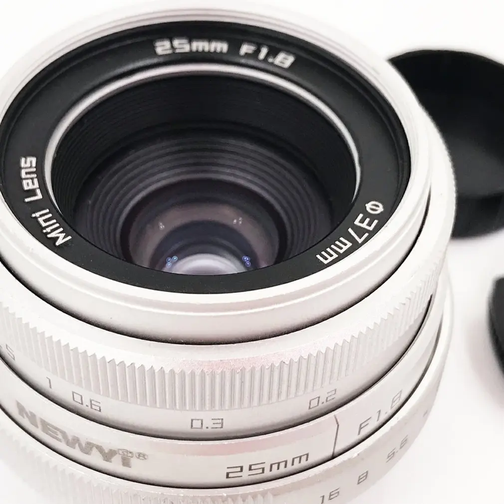 25 мм F1.8 объектив камеры, мини CCTV C крепление широкоугольный объектив для Sony для Nikon для Canon DSLR серебристый и черный