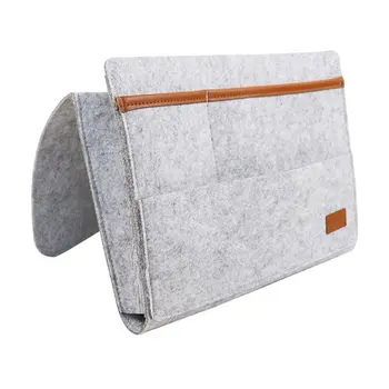 

Storage Pockets Bags Felt Bedside Hanging Storage Organizer Holder with 2 Inner Pockets for Bed Table Sofa Storage Bags Useful