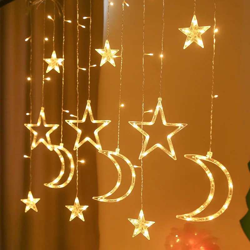 LED Christmas String Lights Garland Fairy Lights Star Lamp Outdoor Curtain Decor for Party Holiday Wedding New Year Decoration