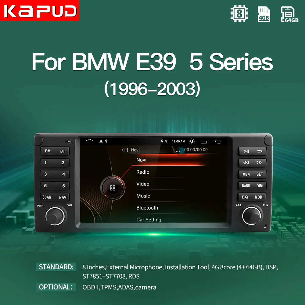 KAPUD-Android 10 0 Автомобильный мультимедийный 8-дюймовый для BMW E39 M5 1997-2003 включает в