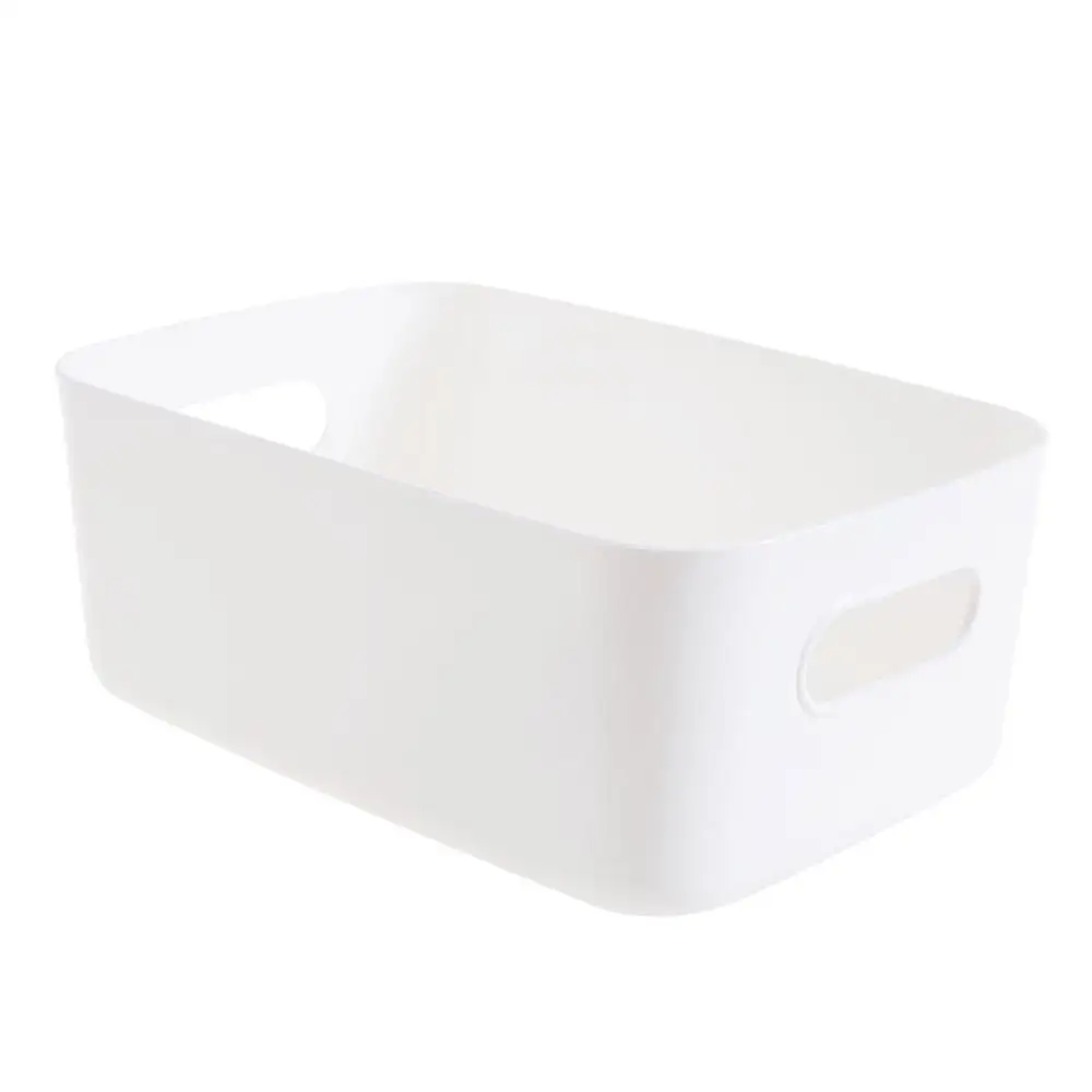 Пластик бельевая корзина Ванная комната корзина для хранения косметики Кухня настольные Предметы коробка для хранения еды для перекуса - Цвет: Белый