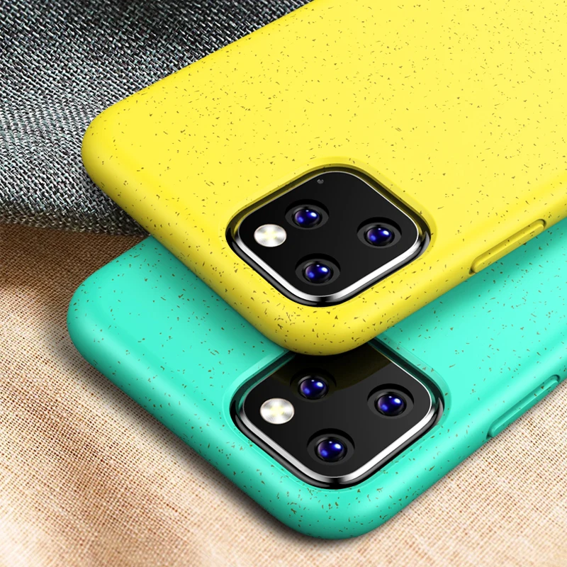 

Silicone Case For iPhone 11 Pro Max 11 Pro 11 Eco-friendly Wheat Straw Soft Rubber Case For iPhone XS Max XR XS X 7 8 Plus Capa