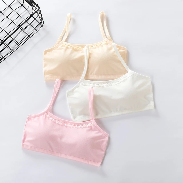 1pc Cotton Baby Girls Bras Solid Color Underwear For Sport Wireless Small  Training Puberty Bras Undergarment Clothes - AliExpress