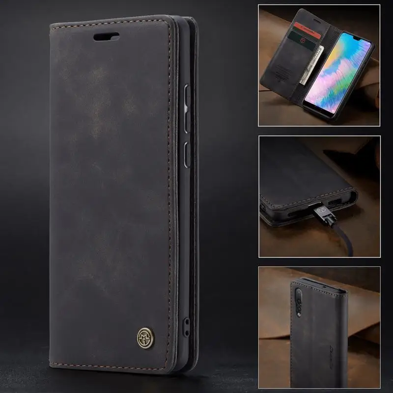 Чехол для Huawei P20 Lite P30 Pro чехол магнитный кожаный откидной бумажник книжка