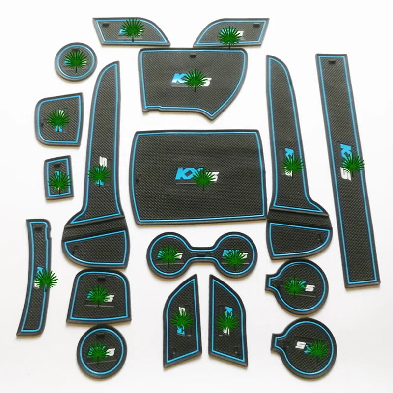 

Free Shipping High Quality Silica Gel Door Groove Mat Gate slot mat Cup Non-slip mat For 2016-2017 Kia Sportage LX KX5 18pcs