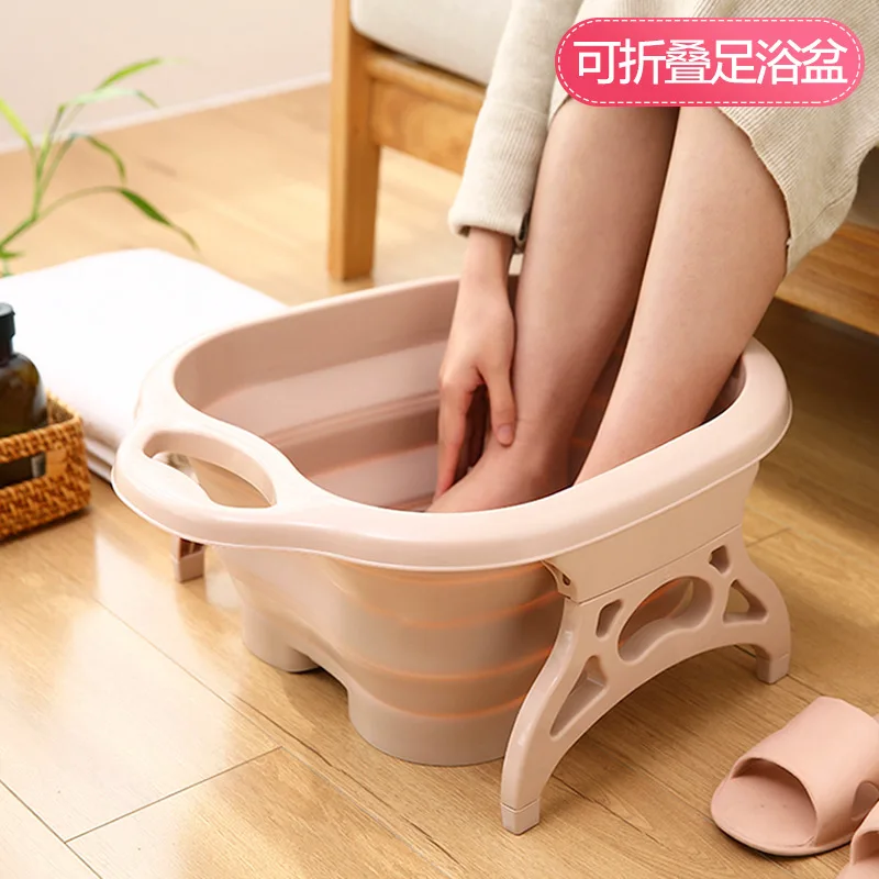 

Folding Feet Barrel Plastic Foot Tub Thick Small Foot Barrel Women's Wash Foot Basin Massage Foot Bath Bucket Household Feet-was
